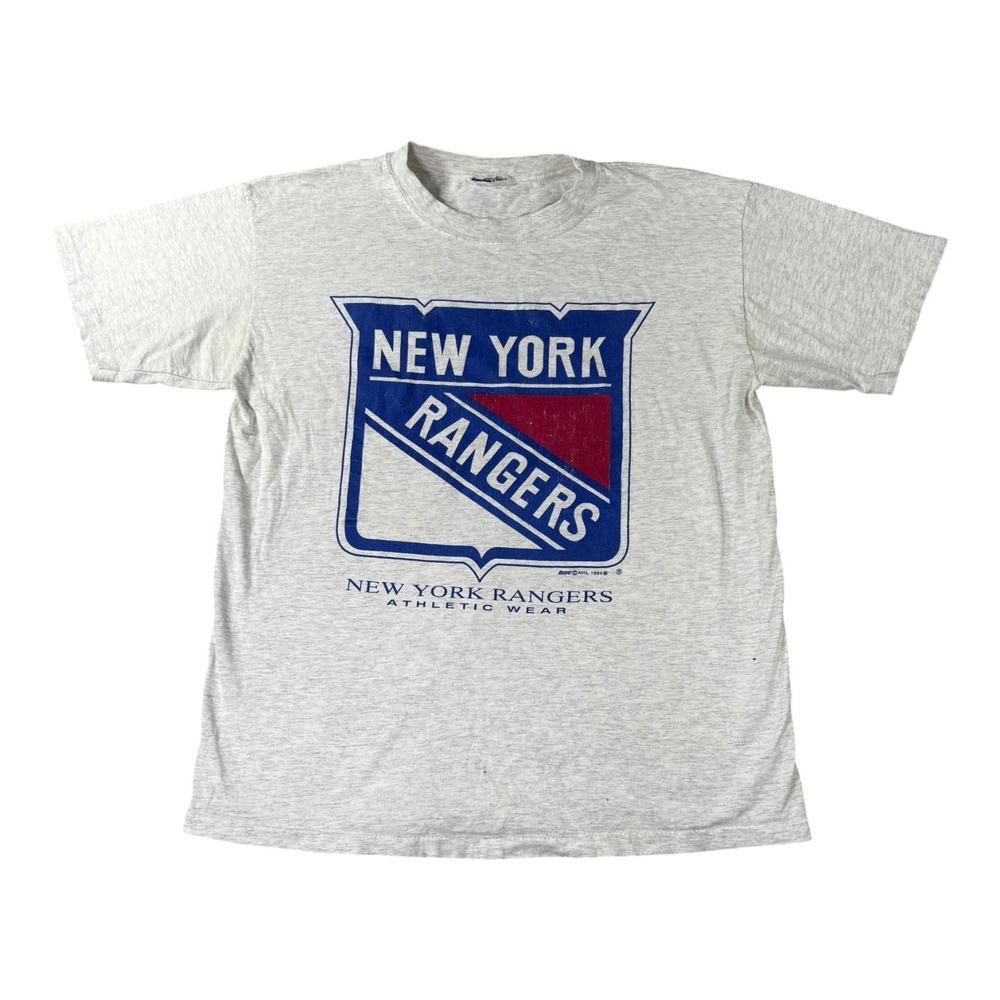 Vintage 1994 New York Rangers Shirt Bike NHL Athletic Wear Gray T-Shirt Large